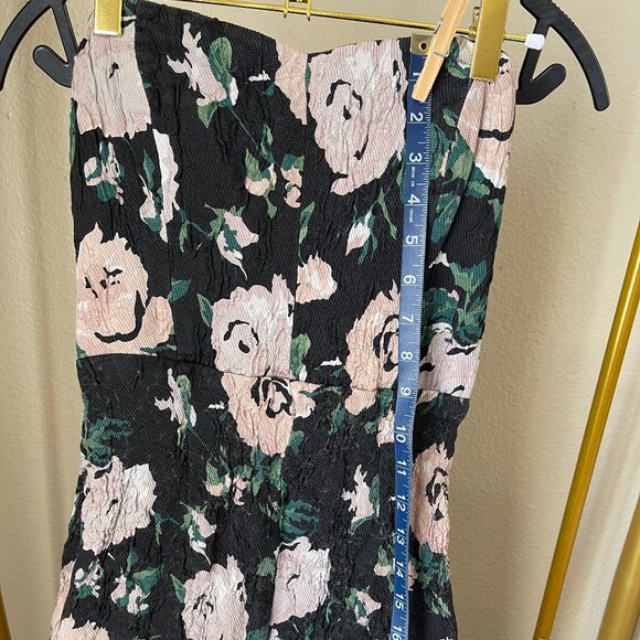 Club Monaco XS Black Floral Boned Corset Jumpsuit Elegant Party Look - Picture 11 of 12